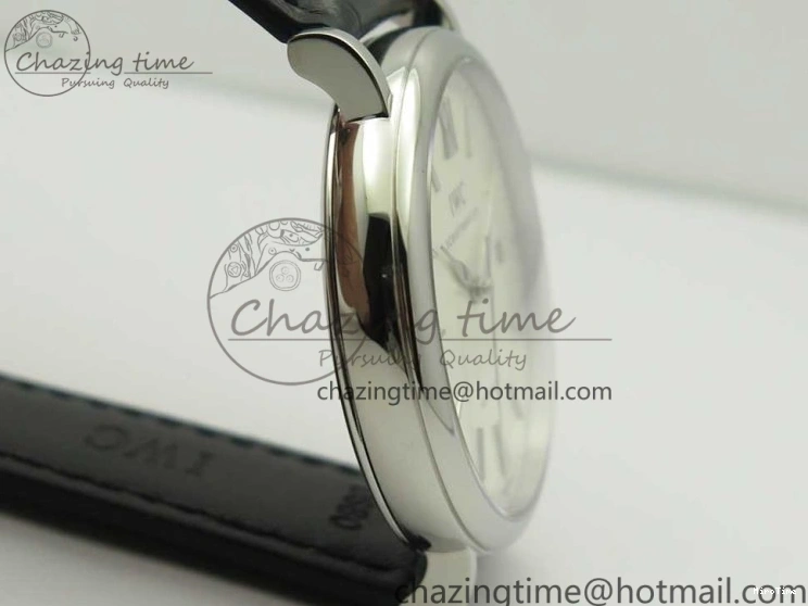 MIROTIME 0102 Portofino Automatic SS FKF 1:1 Best Edition White Dial SS Markers on Black Leather Strap A QuickDry 7138